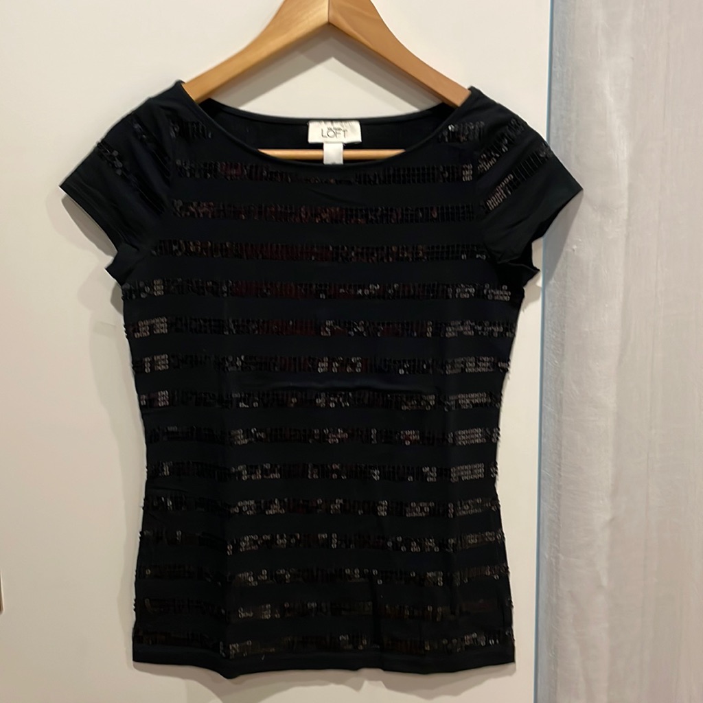 Loft- Black Sequence Tee